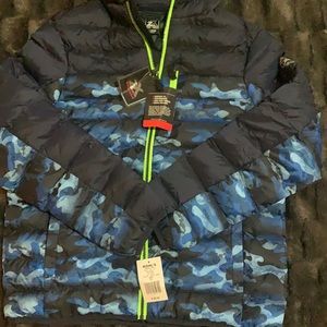 New zeroxposur boys winter jacket black blue camo size XL 18-20